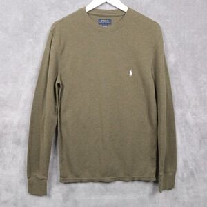 POLO RALPH LAUREN Sleepwear Waffle Knit Thermal Shirt Olive Green Mens Sz M